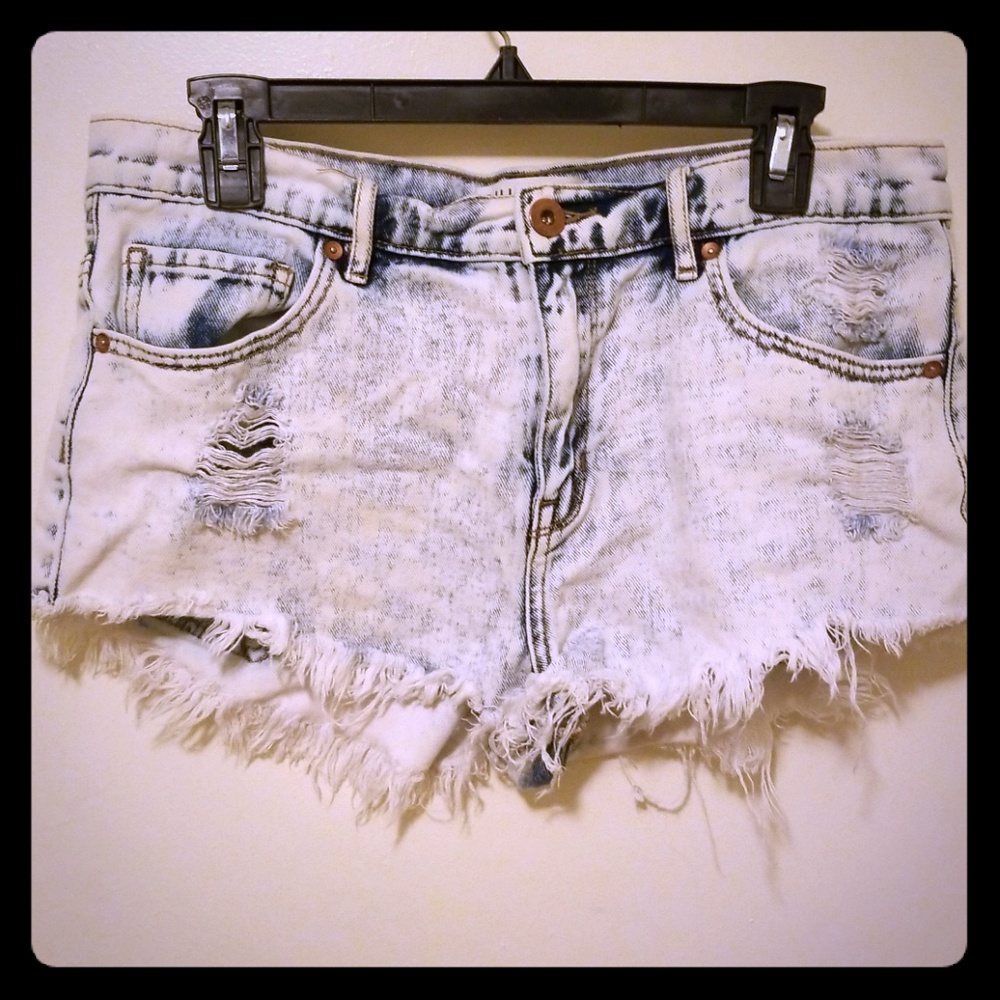 Bullhead Denim (PacSun) Distressed Hi Rise Shorts